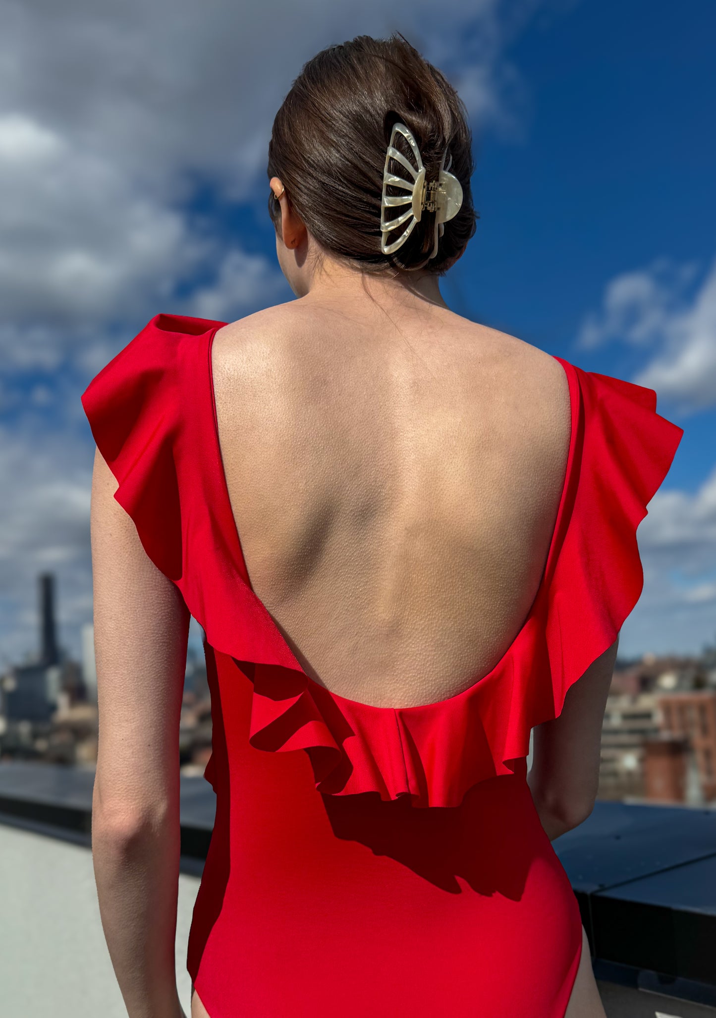 Ruby Ruffled One Piece